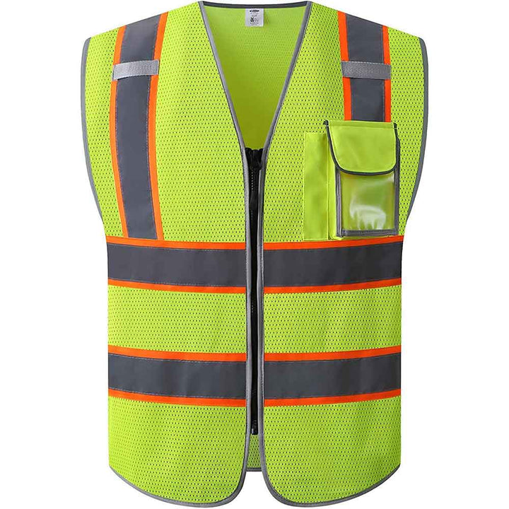 JKSafety 3 Pockets Mesh Two-Tone Hi-Vis Reflective Safety Vest (JK099-C2)