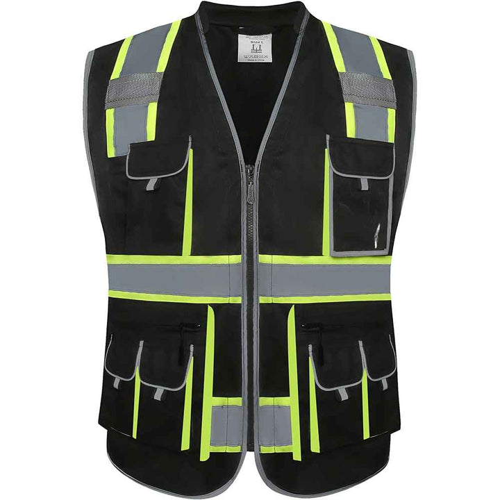 JKSafety 10 Pockets Two-Tone Hi-Vis Reflective Safety Vest (JK089-EV)