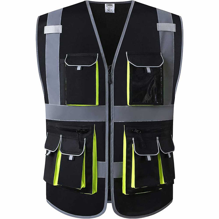 JKSafety 10 Pockets Hi-Vis Reflective Safety Vest (JK088-EV)