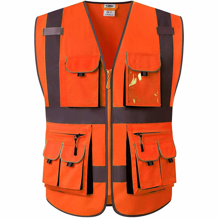 JKSafety 10 Pockets Hi-Vis Reflective Safety Vest (JK088-C2)