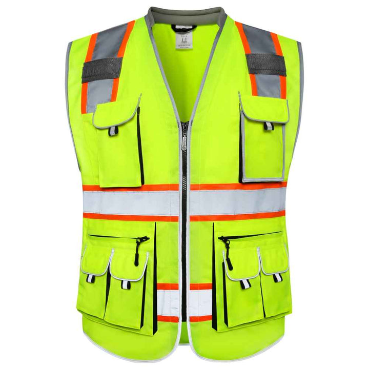 JKSafety 10 Pockets Two-Tone Hi-Vis Reflective Safety Vest (JK089-C2)