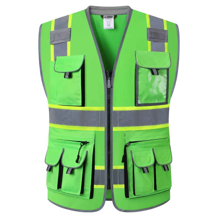 JKSafety 10 Pockets Two-Tone Hi-Vis Reflective Safety Vest (JK089-EV)