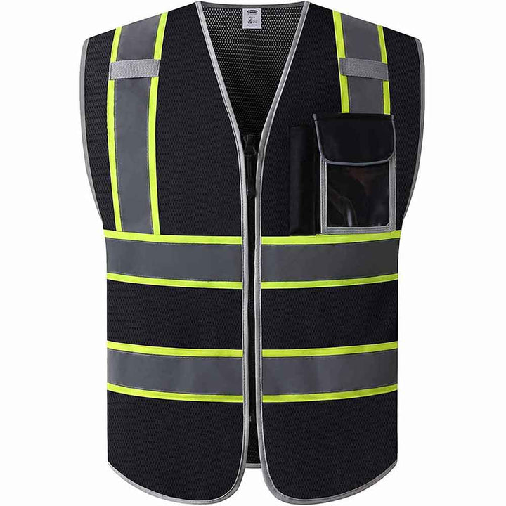 JKSafety 3 Pockets Mesh Two-Tone Hi-Vis Reflective Safety Vest (JK099-EV)