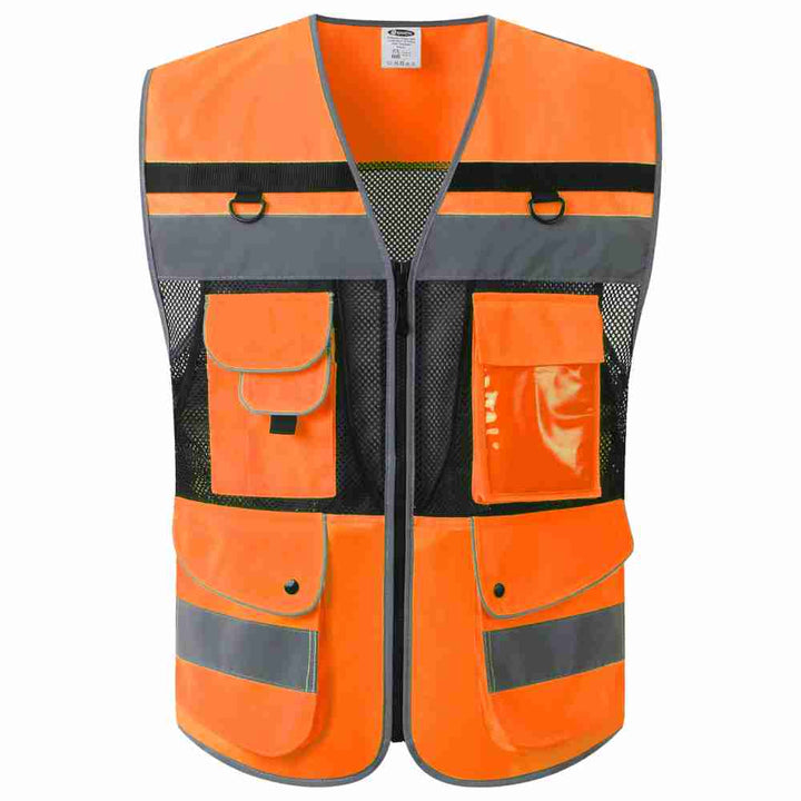 JKSafety 12 Pockets Hi-Vis Reflective Safety Vest (JK180)