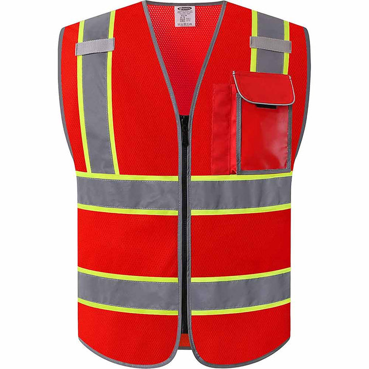 JKSafety 3 Pockets Mesh Two-Tone Hi-Vis Reflective Safety Vest (JK099-EV)