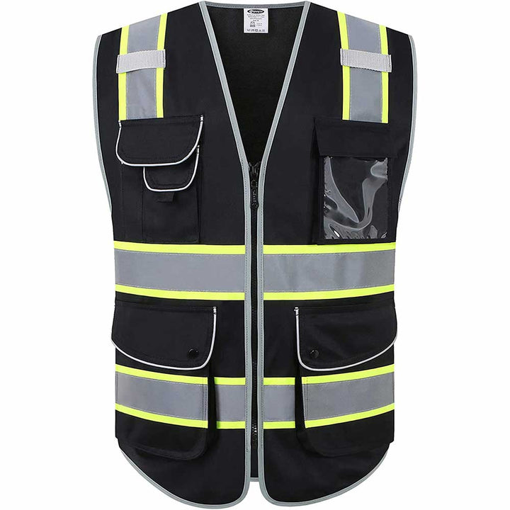 JKSafety 9 Pockets Two-Tone Hi-Vis Reflective Safety Vest (JK901-EV)