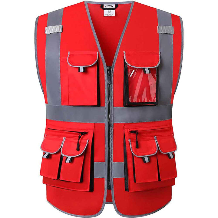 JKSafety 10 Pockets Hi-Vis Reflective Safety Vest (JK088-EV)