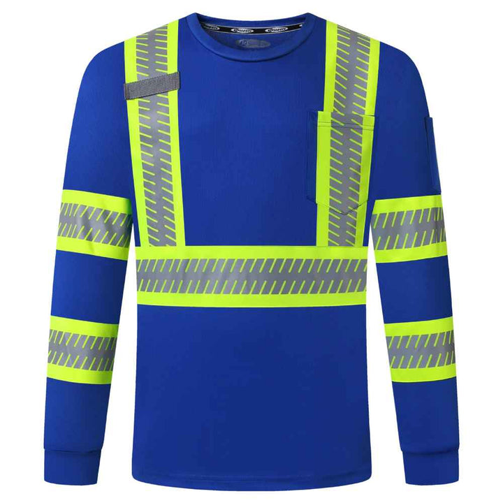 JKSafety Hi-Vis Two-Tone Safety Shirt with Long Sleeve, Crew Neck (JKT091)