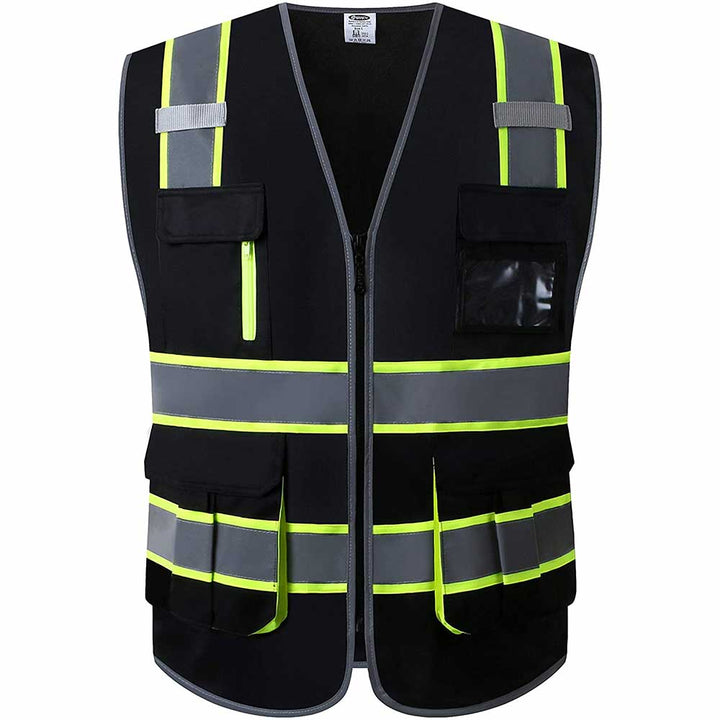 JKSafety 7 Pockets Two-Tone Hi-Vis Reflective Safety Vest (JK130)