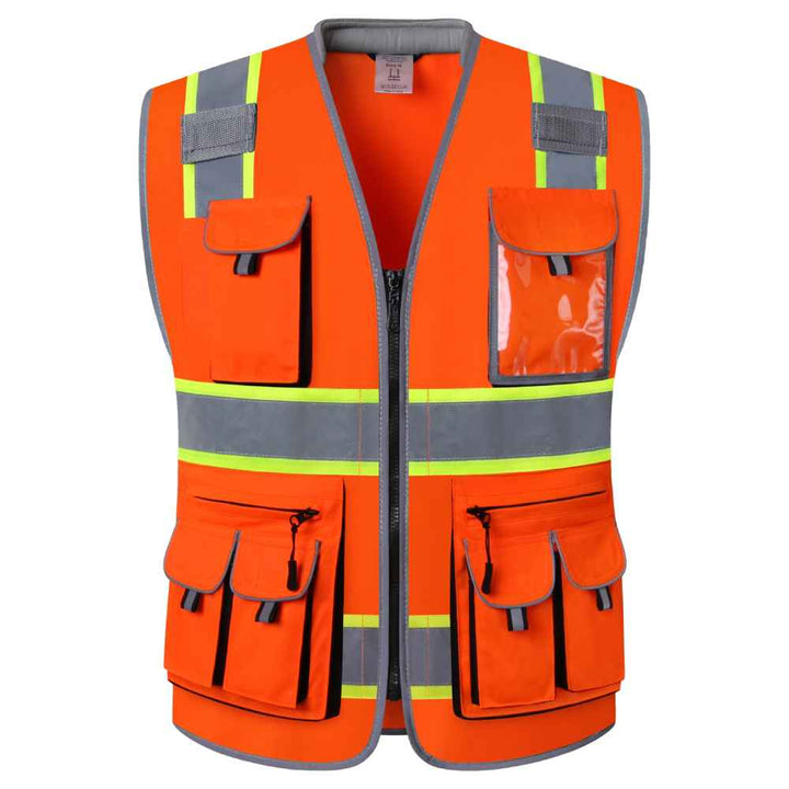 JKSafety 10 Pockets Two-Tone Hi-Vis Reflective Safety Vest (JK089-C2)