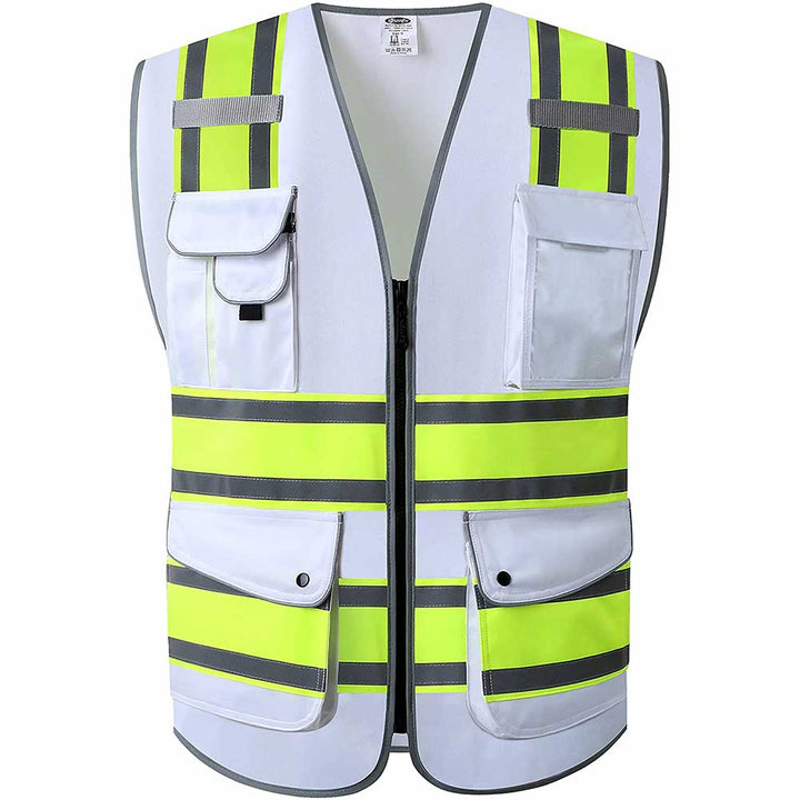 JKSafety 9 Pockets Two-Tone Hi-Vis Reflective Safety Vest (JK901-EV)