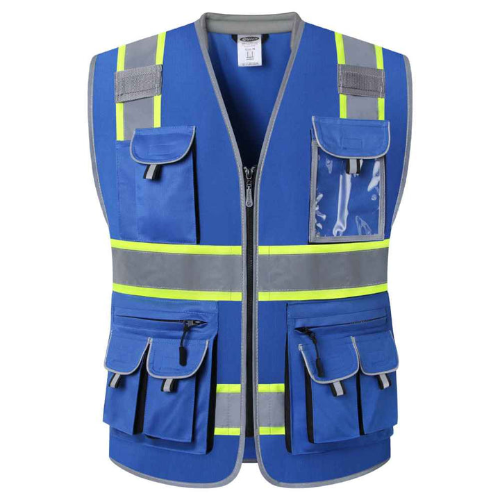 JKSafety 10 Pockets Two-Tone Hi-Vis Reflective Safety Vest (JK089-EV)