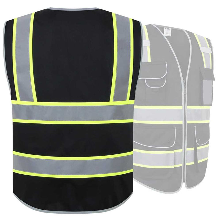 JKSafety 9 Pockets Two-Tone Hi-Vis Reflective Safety Vest (JK901-EV)