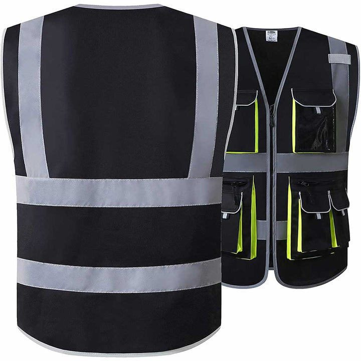 JKSafety 10 Pockets Hi-Vis Reflective Safety Vest (JK088-EV)