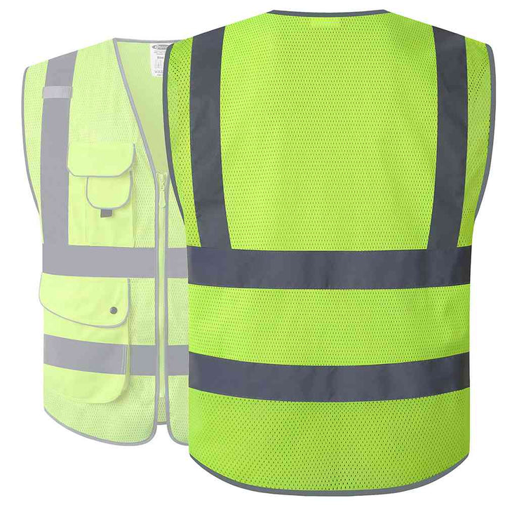 JKSafety 9 Pockets Mesh Hi-Vis Reflective Safety Vest (JK159)