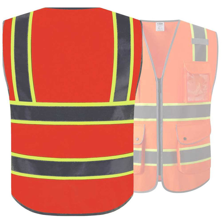 JKSafety 9 Pockets Two-Tone Hi-Vis Reflective Safety Vest (JK901-C2)