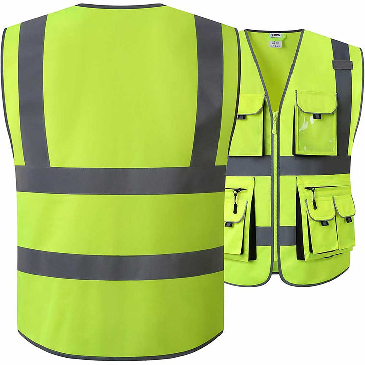 JKSafety 10 Pockets Hi-Vis Reflective Safety Vest (JK088-C2)