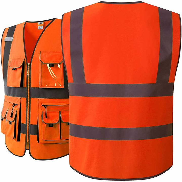 JKSafety 10 Pockets Hi-Vis Reflective Safety Vest (JK088-C2)