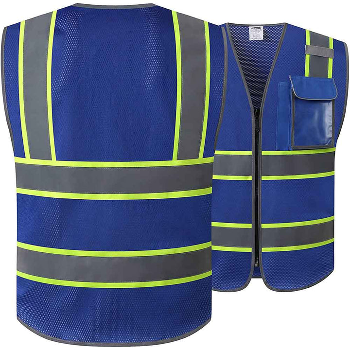 JKSafety 3 Pockets Mesh Two-Tone Hi-Vis Reflective Safety Vest (JK099-EV)