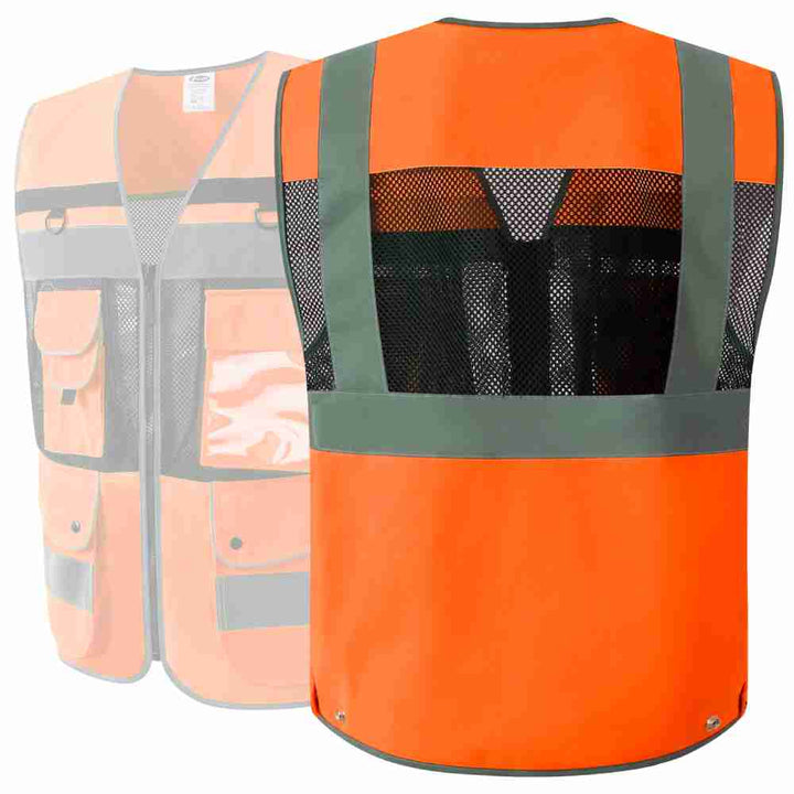 JKSafety 12 Pockets Hi-Vis Reflective Safety Vest (JK180)