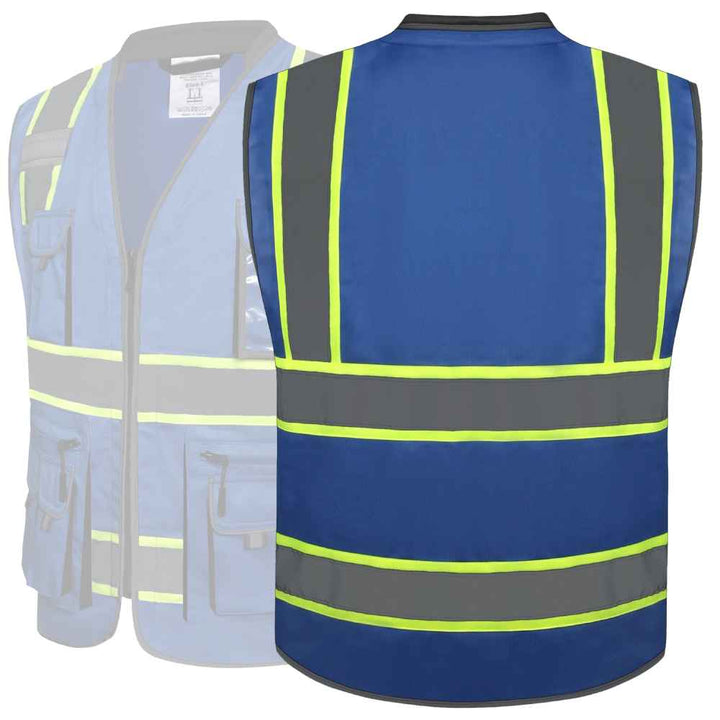 JKSafety 10 Pockets Two-Tone Hi-Vis Reflective Safety Vest (JK089-EV)