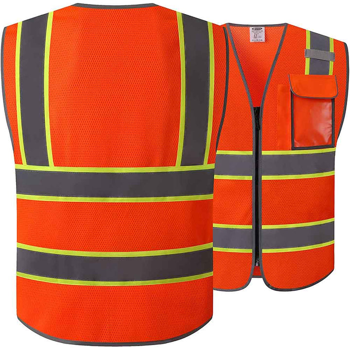 JKSafety 3 Pockets Mesh Two-Tone Hi-Vis Reflective Safety Vest (JK099-C2)