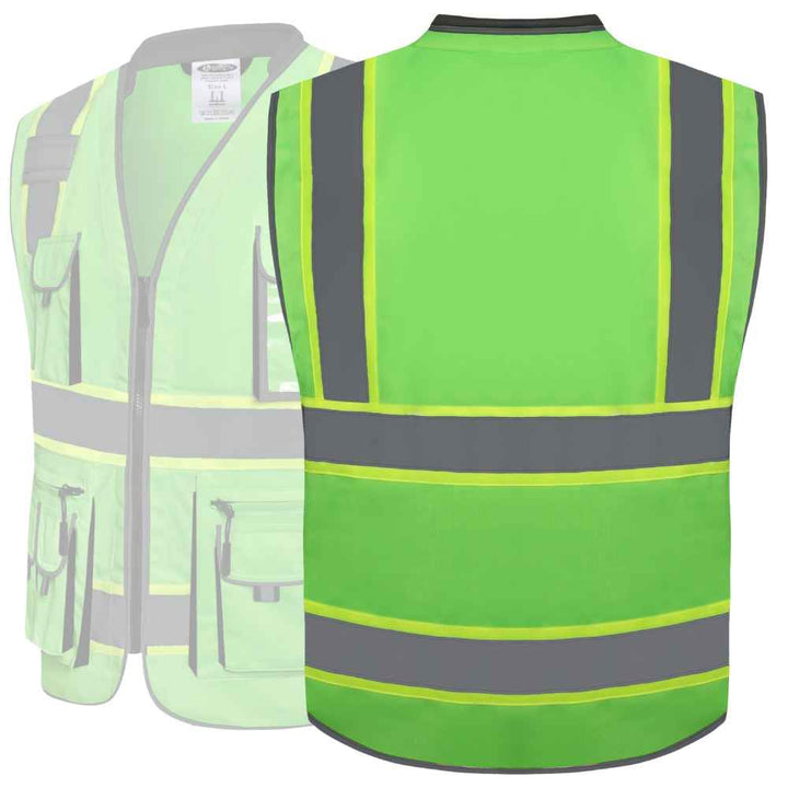 JKSafety 10 Pockets Two-Tone Hi-Vis Reflective Safety Vest (JK089-EV)