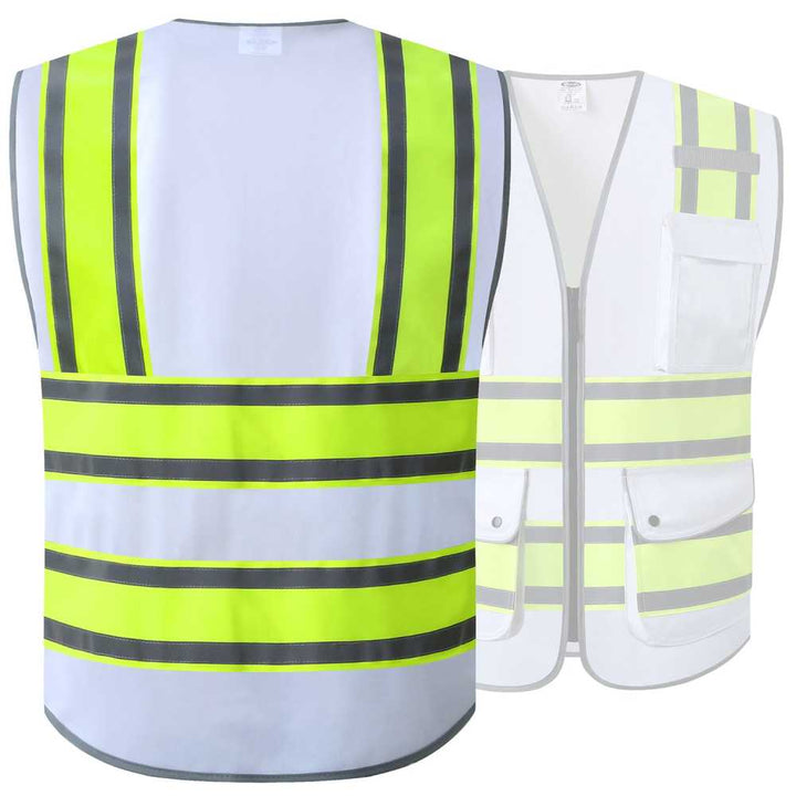 JKSafety 9 Pockets Two-Tone Hi-Vis Reflective Safety Vest (JK901-EV)