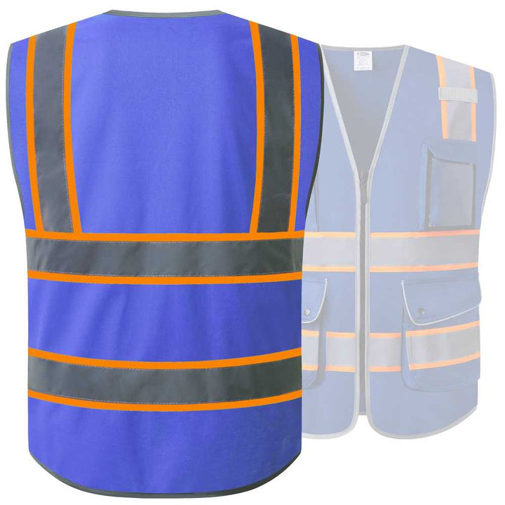 JKSafety 9 Pockets Two-Tone Hi-Vis Reflective Safety Vest (JK901-EV)