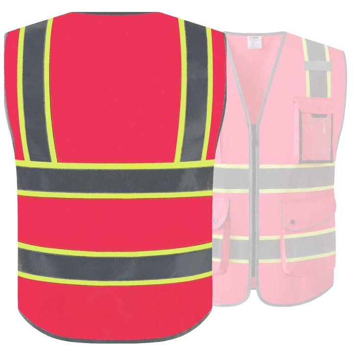 JKSafety 9 Pockets Two-Tone Hi-Vis Reflective Safety Vest (JK901-EV)