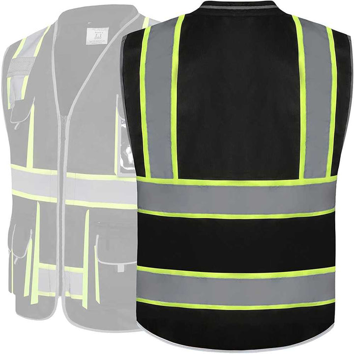 JKSafety 10 Pockets Two-Tone Hi-Vis Reflective Safety Vest (JK089-EV)