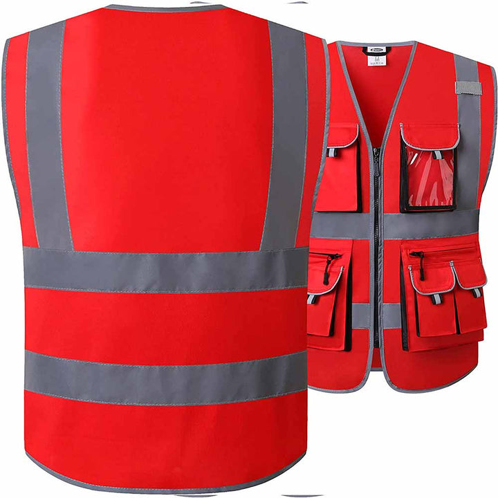 JKSafety 10 Pockets Hi-Vis Reflective Safety Vest (JK088-EV)