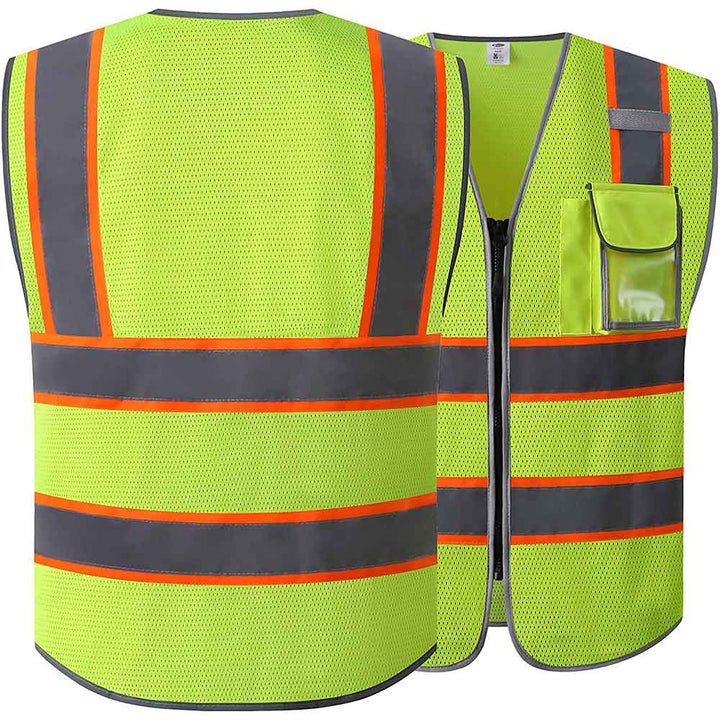 JKSafety 3 Pockets Mesh Two-Tone Hi-Vis Reflective Safety Vest (JK099-C2)