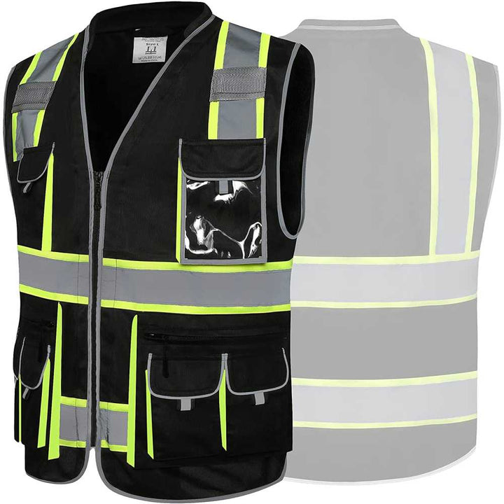 JKSafety 10 Pockets Two-Tone Hi-Vis Reflective Safety Vest (JK089-EV)