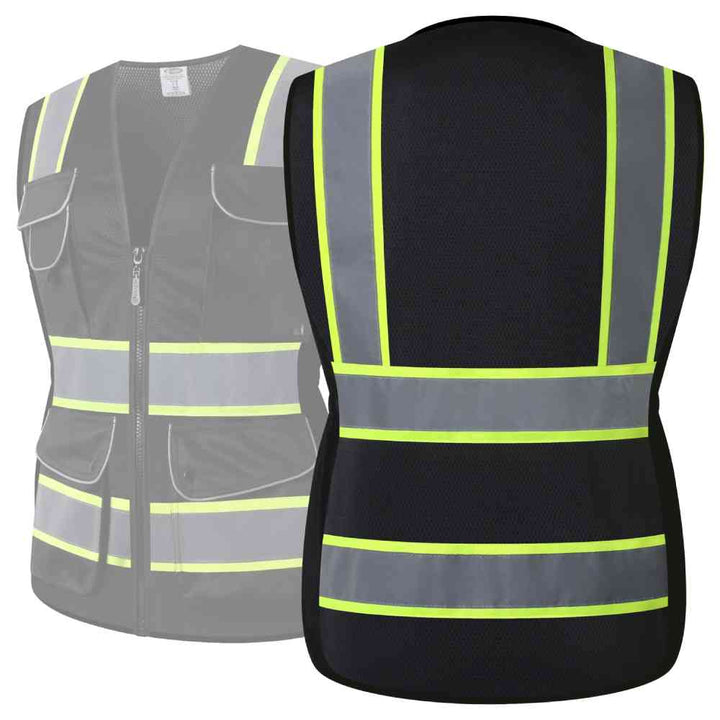 JKSafety 9 Pockets Women Mesh Two-Tone Hi-Vis Reflective Safety Vest (JK168-EV)