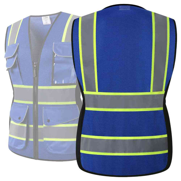 JKSafety 9 Pockets Women Mesh Two-Tone Hi-Vis Reflective Safety Vest (JK168-EV)