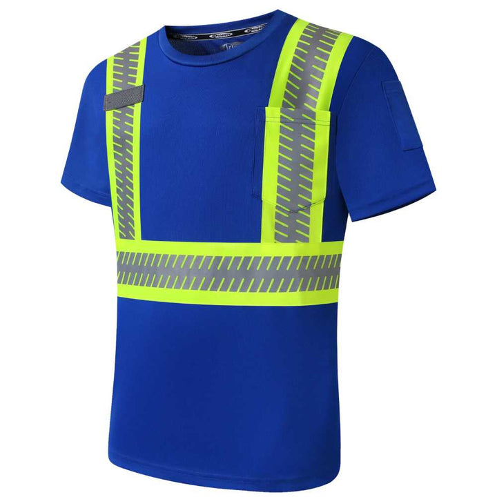 JKSafety Hi-Vis Two-Tone Safety Shirt with Short Sleeve, Crew Neck (JKT090)