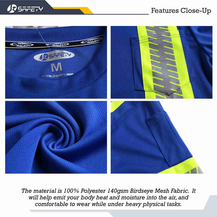 JKSafety Hi-Vis Two-Tone Safety Shirt with Long Sleeve, Crew Neck (JKT091)