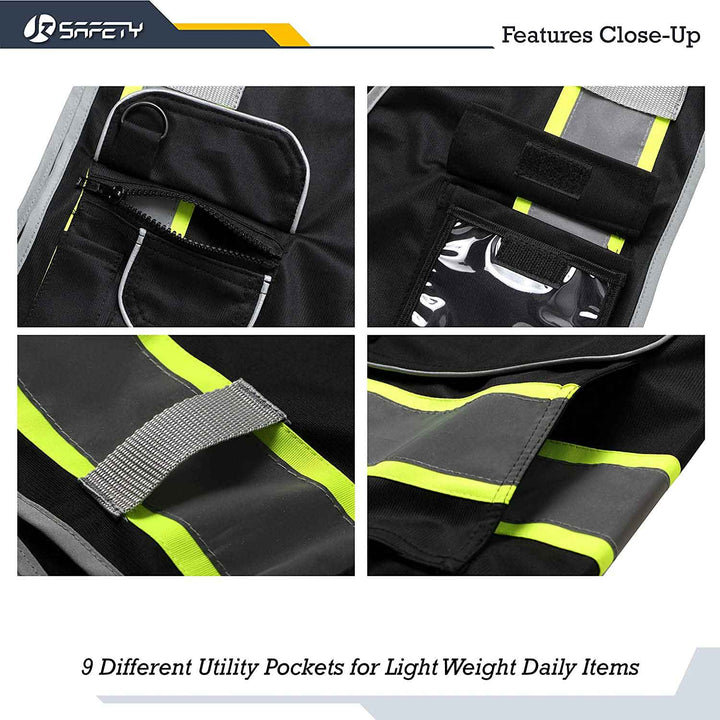 JKSafety 9 Pockets Two-Tone Hi-Vis Reflective Safety Vest (JK901-EV)