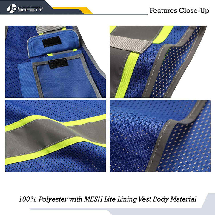 JKSafety 3 Pockets Mesh Two-Tone Hi-Vis Reflective Safety Vest (JK099-EV)