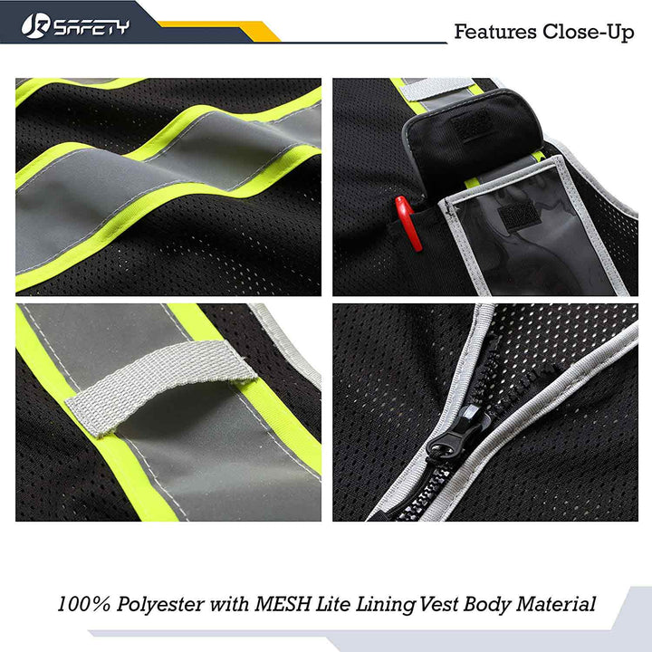 JKSafety 3 Pockets Mesh Two-Tone Hi-Vis Reflective Safety Vest (JK099-EV)