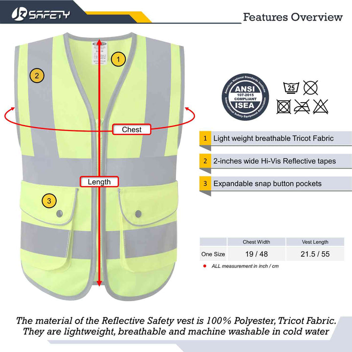 JKSafety Hi-Vis Reflective Safety Vest for Children (KID-Medium)