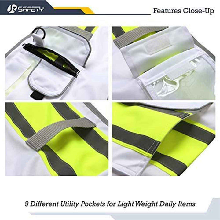 JKSafety 9 Pockets Two-Tone Hi-Vis Reflective Safety Vest (JK901-EV)