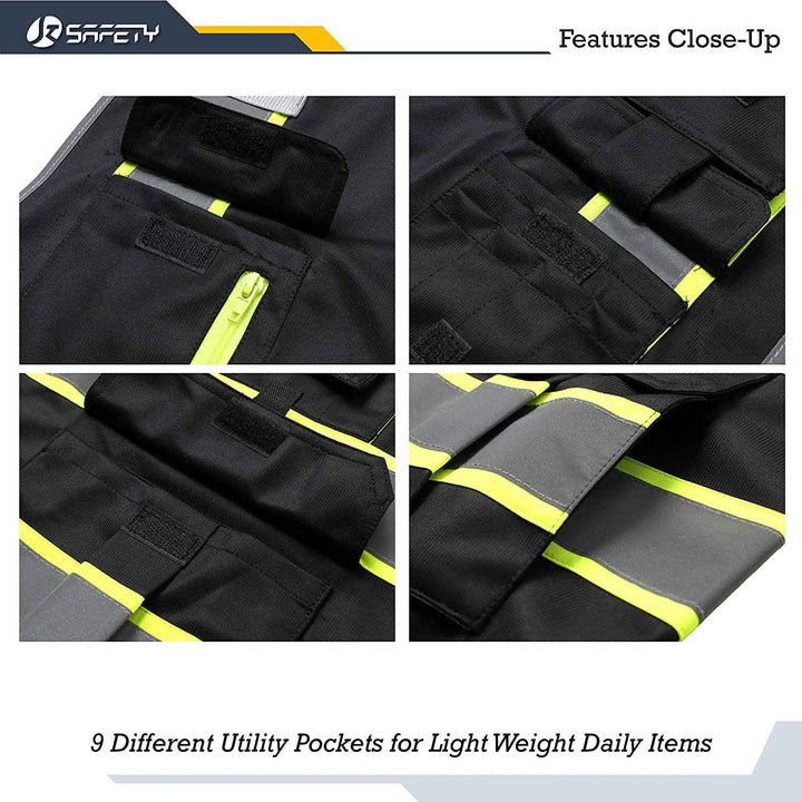 JKSafety 7 Pockets Two-Tone Hi-Vis Reflective Safety Vest (JK130)