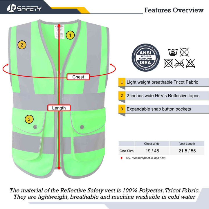 JKSafety Hi-Vis Reflective Safety Vest for Children (KID-Medium)