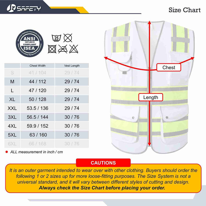 JKSafety 9 Pockets Two-Tone Hi-Vis Reflective Safety Vest (JK901-EV)