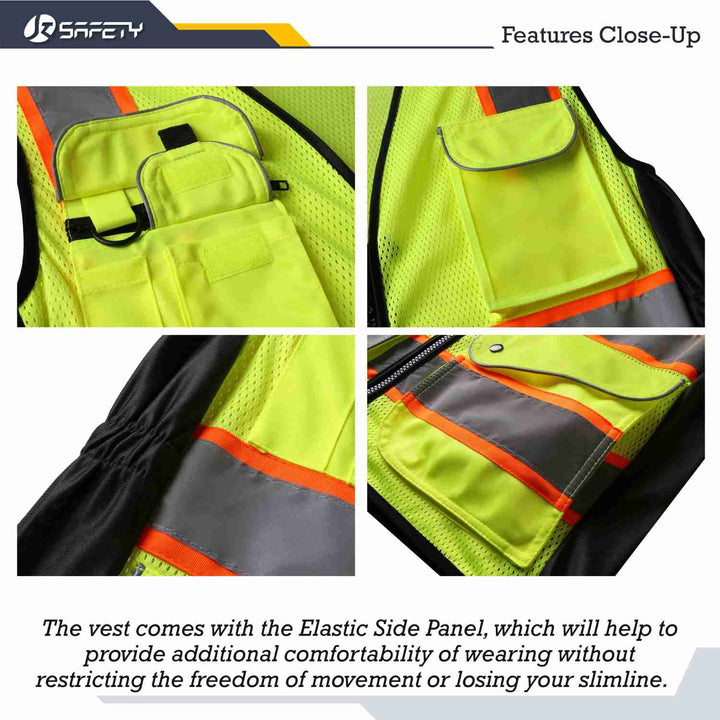 JKSafety 9 Pockets Women Mesh Two-Tone Hi-Vis Reflective Safety Vest (JK168-C2)