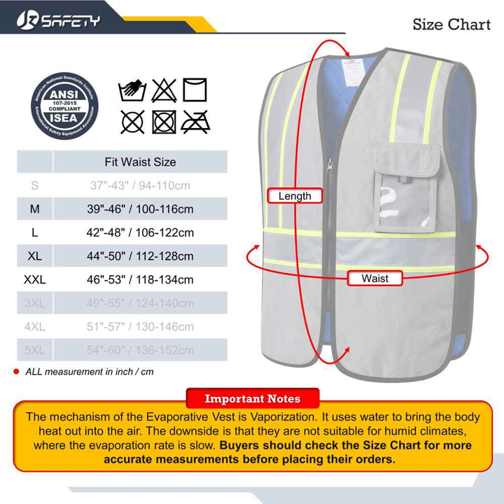 JKSafety Evaporative Cooling Hi-Vis Reflective Safety Vest (JKC129-EV)