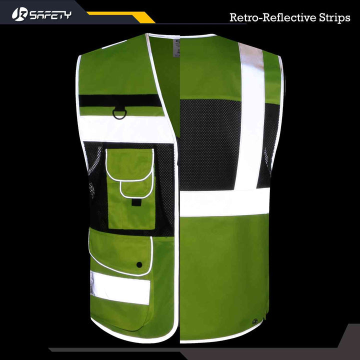 JKSafety 12 Pockets Hi-Vis Reflective Safety Vest (JK180)