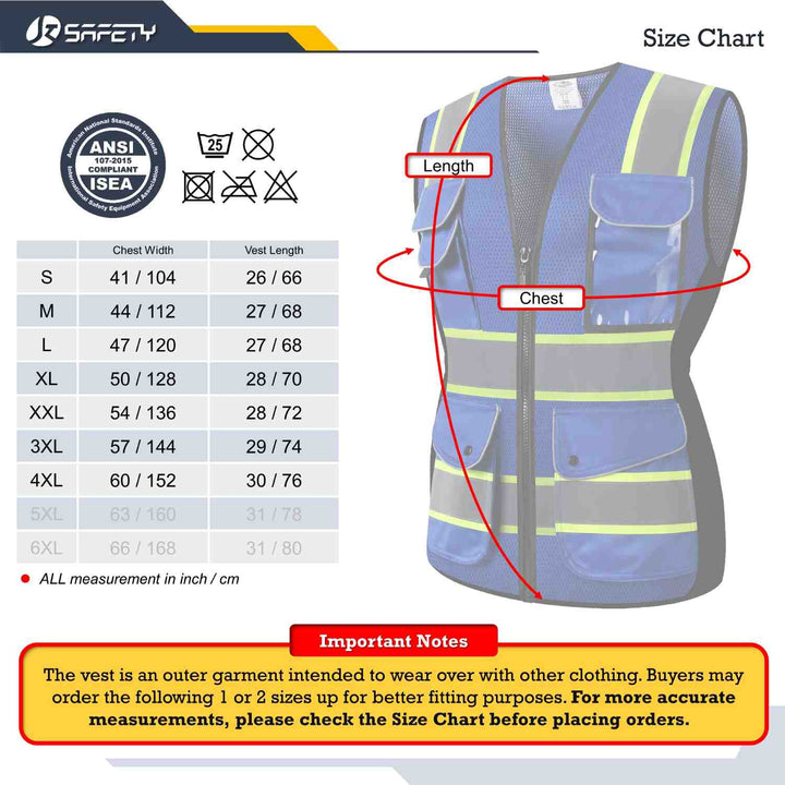 JKSafety 9 Pockets Women Mesh Two-Tone Hi-Vis Reflective Safety Vest (JK168-EV)